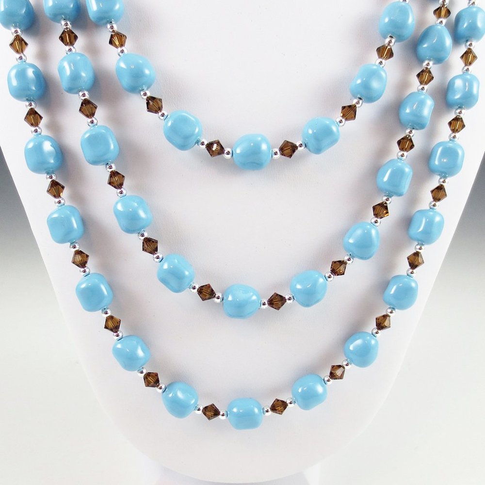 Crystal Pearl, Crystal, & Sterling 3-Necklace Set